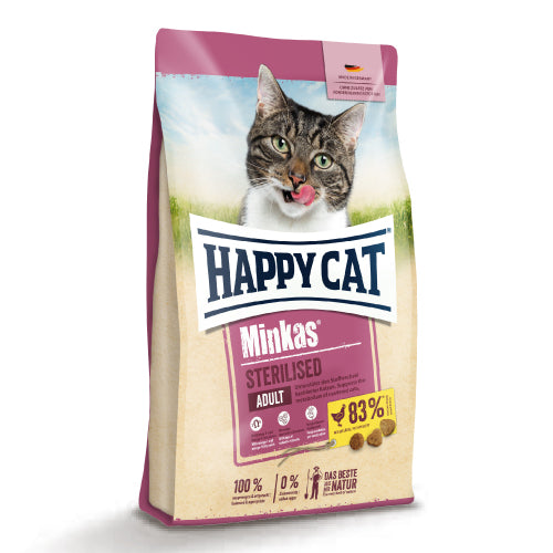 Happy Cat, კატის საკვები, სტერილური, ფრინველი-თევზი 10 კგ