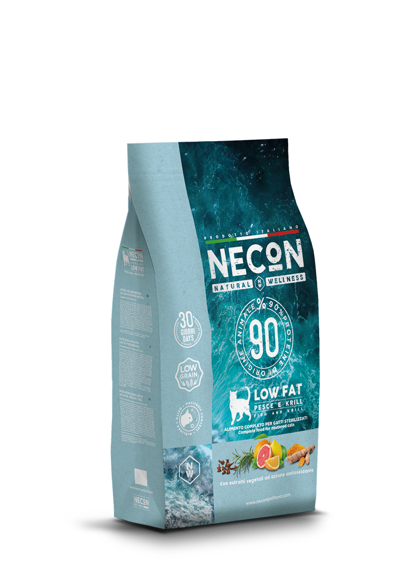 Necon 1,5კგ კატის საკვები,სტერილური, ოკეანის თევზი და კრილი